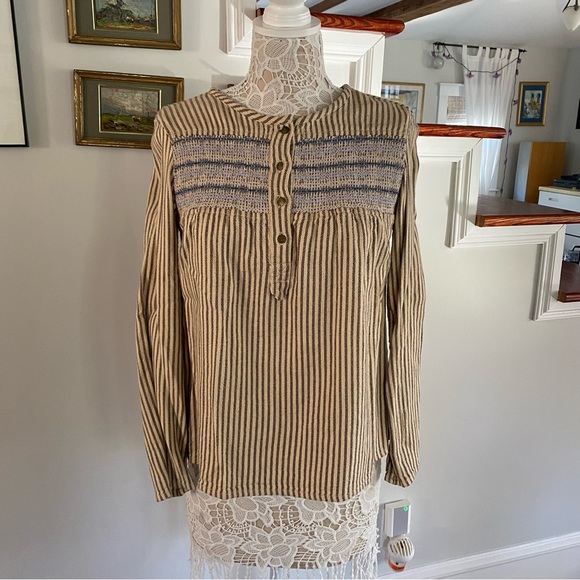 Current/Elliott Tops - CURRENT/ELLIOT The Retreat Smock Knit Blouse Sz 8